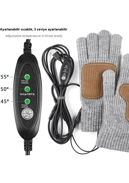 El Arkası USB Isıtılmış Eldiven Açık Kayak Bisiklet Kalınlaştırılmış Sıcak Eldiven (Yurt Dışından) modelleri