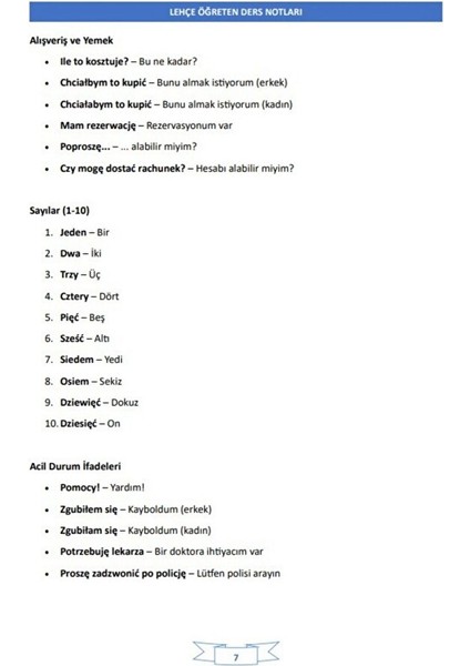 Lehçe Öğreten Ders Notları fiyatları