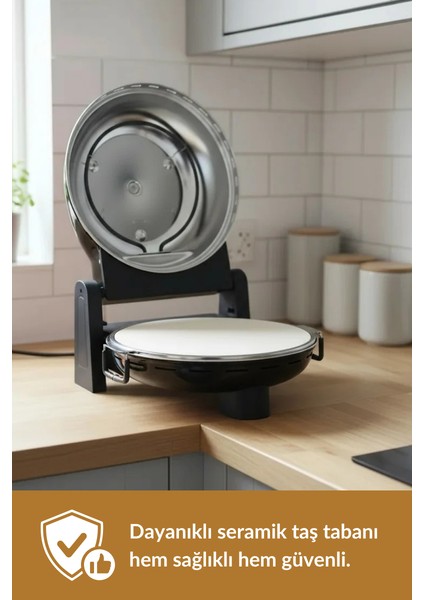 ® | Pro Plus Taş Fırın Pizza Makinesi - Siyah fırsatları