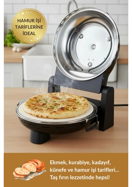 ® | Pro Plus Taş Fırın Pizza Makinesi - Siyah