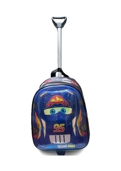 Anaokulu Çocuk Valiz Sırt Çantası Çekçekli 2in1 Erkek Çocuk 95 Model Sert Ön Yüzey 5d Boyutlu Mavi fiyatları