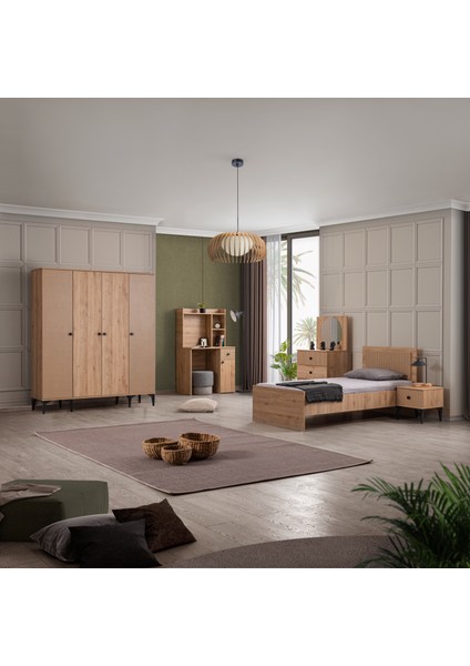 Rustik 4 Kapaklı Genç Odası Takımı
