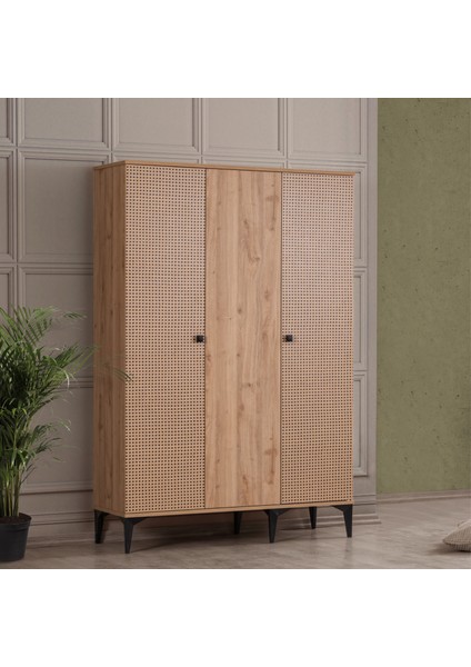 Rustik 3 Kapaklı Dolap