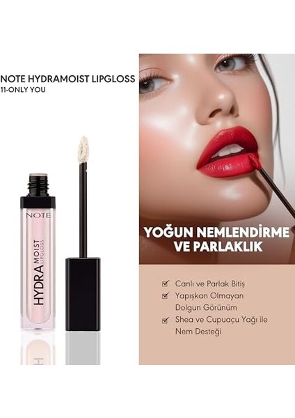 Note Hydramoist Lipgloss 11 Only You Nemlendirici Dudak Parlatıcısı, Işıltılı modelleri