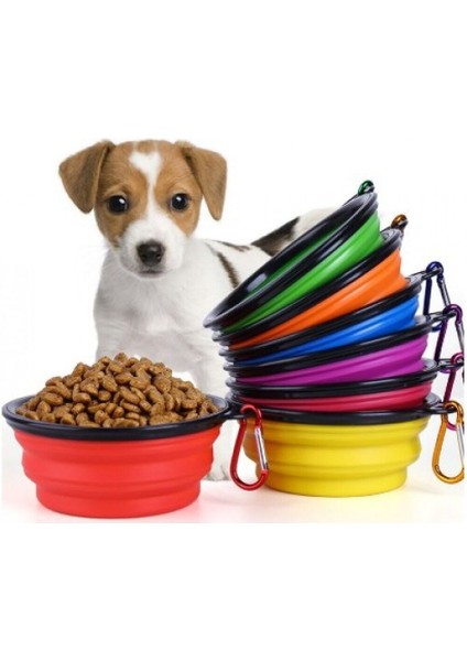 Portatif Mama Kabı Katlanabilir Evcil Hayvan Su Kabı