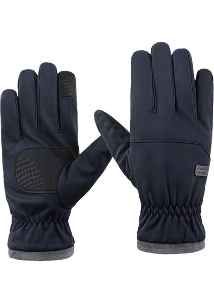 Sonbahar ve Kış Erkek Sıcak Artı Kadife Eldiven (Yurt Dışından)