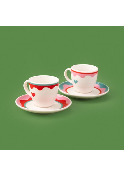 Kitchen Granny 4 Parça Porselen Fincan Takımı - Renkli / Kırmızı fiyatları