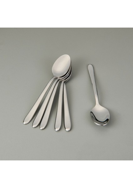 Sultan Sade 6'lı Çay Kaşığı - Gri - 11,5 cm