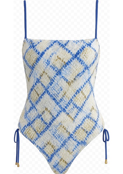 Yeşil - Mavi Straplez Mayo