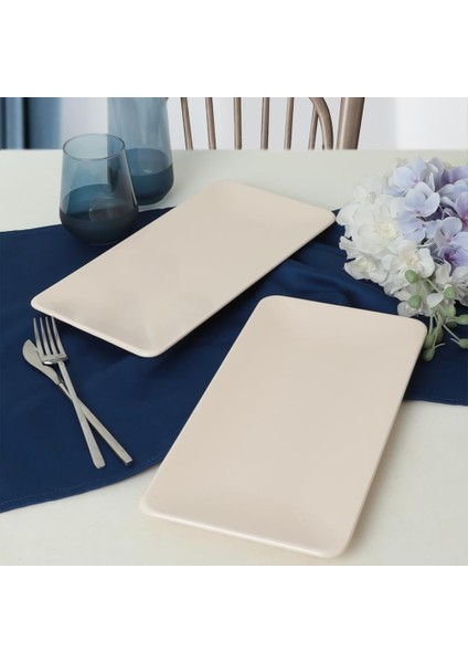 Krem Siera Kayık Tabak 33 cm 2 Adet 030