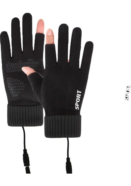 Şarjla Isınan, Iki Parmağı Açık, Usb'li Isıtıcı ve Sıcak Tutturan Bisiklet Eldiveni (Yurt Dışından)