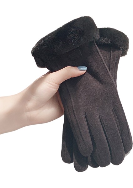 Yıllık Sözleşmeyle, Yün Astarlı ve Kalın Dokunmatik Ekranlı Bisiklet Eldiveni (Yurt Dışından)