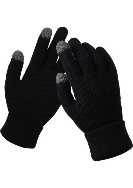 Kışlık Erkek Kadın Karışımlı Yünlü Kaymaz Eldiven (Yurt Dışından)