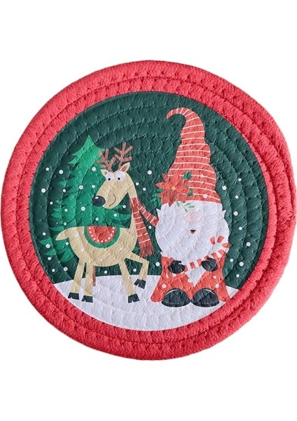 Noel Isı Yalıtım Mat Yuvarlak Tabak Mat Baskılı Bardak Altlığı (Yurt Dışından)