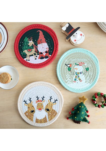 Noel Isı Yalıtım Mat Yuvarlak Tabak Mat Baskılı Bardak Altlığı (Yurt Dışından) fırsatları