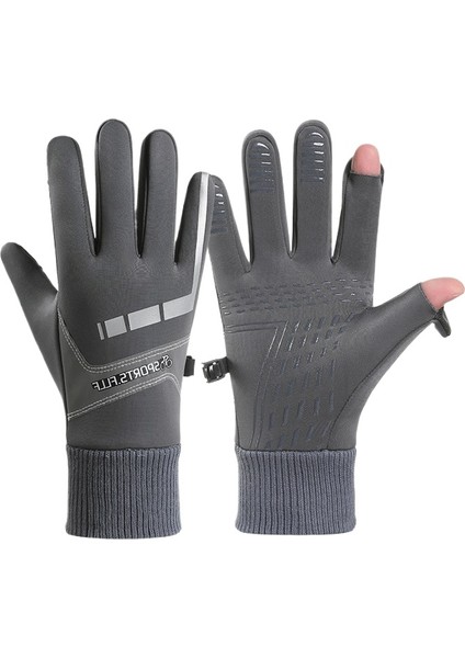 Kış Bisiklet Artı Kadife Rüzgar Geçirmez Sıcak Kaymaz Eldiven (Yurt Dışından)