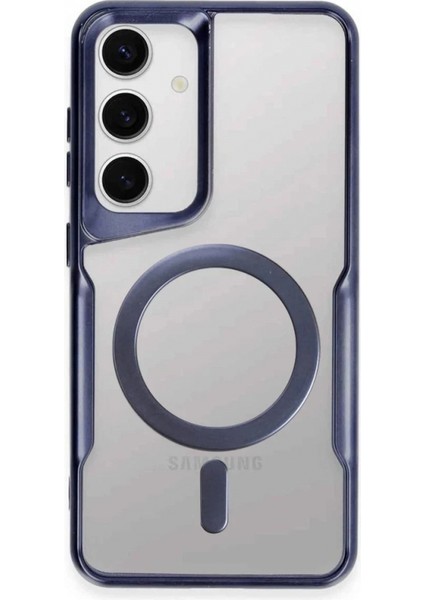 Samsung Galaxy S24 Kılıf Boyi Magsafe Silikon Kapak - Lacivert (K95)