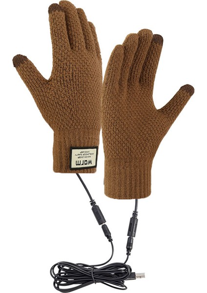 USB Şarjlı Isıtmalı Eldiven, Kadifeli, Kalınlaştırılmış Soğuk Korumalı Eldiven (Yurt Dışından)