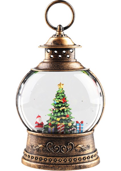 Noel Müzik Kutusu Kristal Küre Yaşlı Adam Ağaç Işıkları (Yurt Dışından)