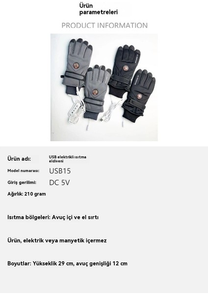 USB Isıtmalı Kayak Eldivenleri Kış Açık Termal Eldivenler (Yurt Dışından) indirimleri