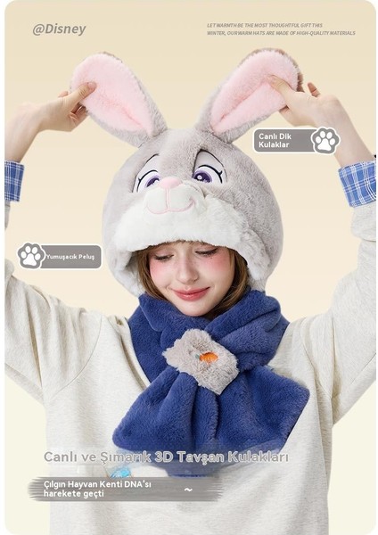 Disney Zootopia Judy Karikatür Peluş Eşarp Şapka 2 Bir 1 (Yurt Dışından) fırsatları