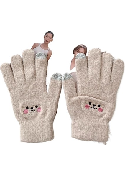 Sıcak Eldiven Kadın Sonbahar ve Kış Sevimli Spor Açık Bisiklet Peluş Eldiven (Yurt Dışından)