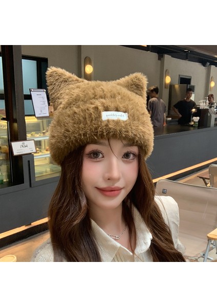 Kış Kadınlar Sevimli Kedi Kulakları Peluş Şapka (Yurt Dışından) modelleri