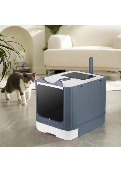 Uv Işıklı Kapalı Kedi Kumu Kabı
