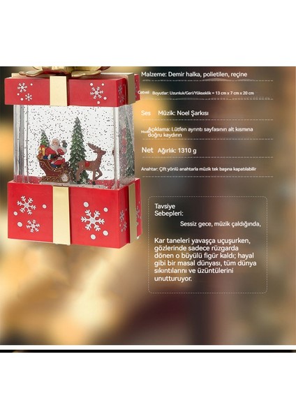 Noel Kristal Küre Otomatik Kar Müzik Kutusu Gece Işığı (Yurt Dışından) fırsatları