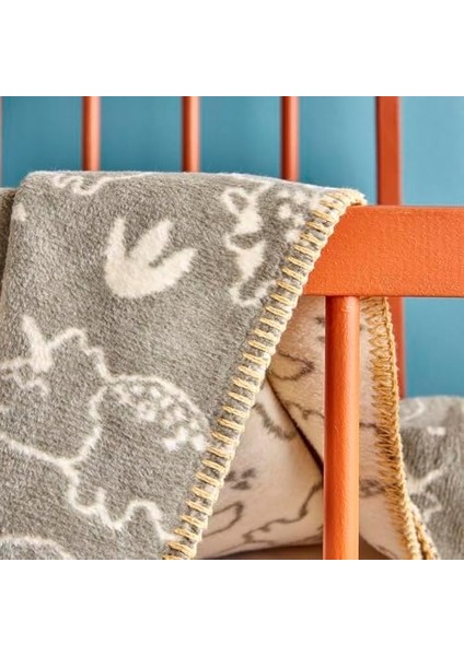 Dino Hayvan Baskılı%60 Pamuk%33 Akrilik%7 Bebek Battaniye, Haki, Bebek (100X120 Cm) fiyatları