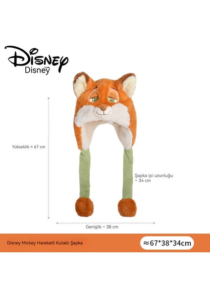 Zootopia Orijinal Nick Tilki Kulakları Hareket Edebilir Sıcak ve Rüzgar Geçirmez Kulak Koruyucu Şapka (Yurt Dışından)