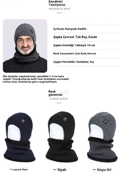 Kış Sıcak Kulak Koruması Orta Yaşlı ve Yaşlı Şapka Seti (Yurt Dışından) modelleri