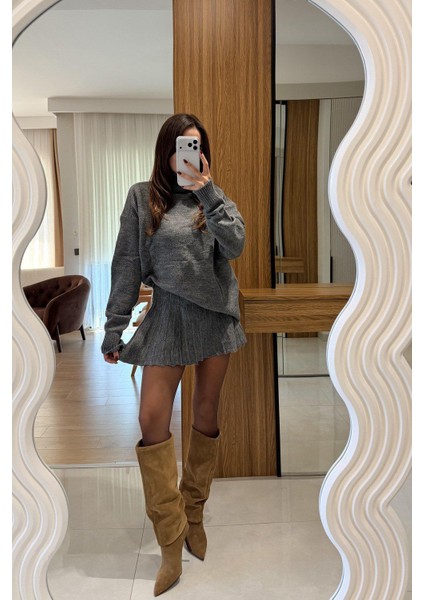 Balıkçı Yaka Triko Etekli Takım