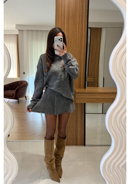 Balıkçı Yaka Triko Etekli Takım modelleri