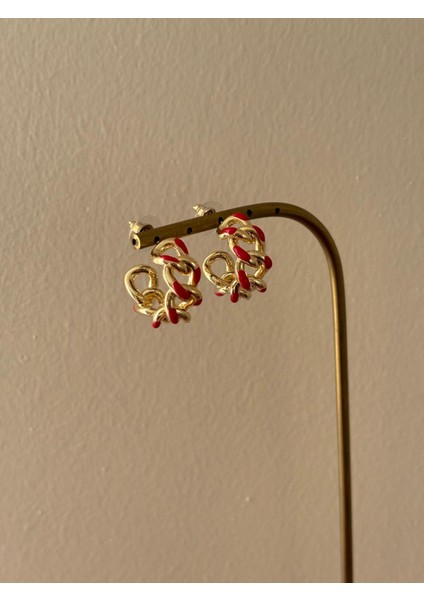 Kırmızı Gold Zincir Model Vip Çelip Küpe fiyatları