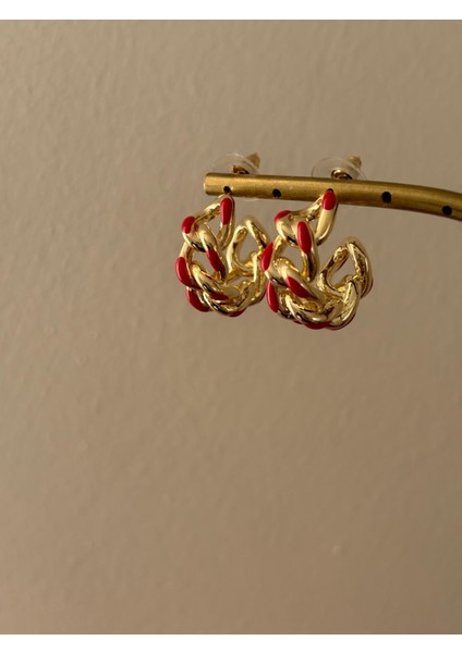 Kırmızı Gold Zincir Model Vip Çelip Küpe fırsatları