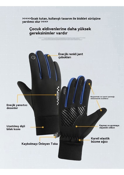 Kış Çocuk Eldivenleri Artı Kadife Sıcak Rüzgar Geçirmez ve Soğuk Eldivenler (Yurt Dışından) indirimleri