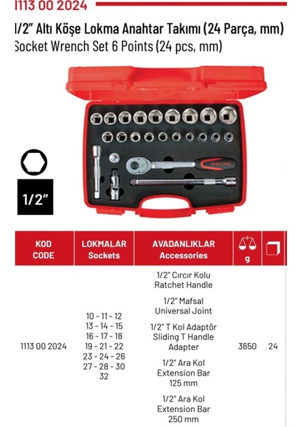 Lokma Takımı 1/2 Altı Köşe (24 Parça)