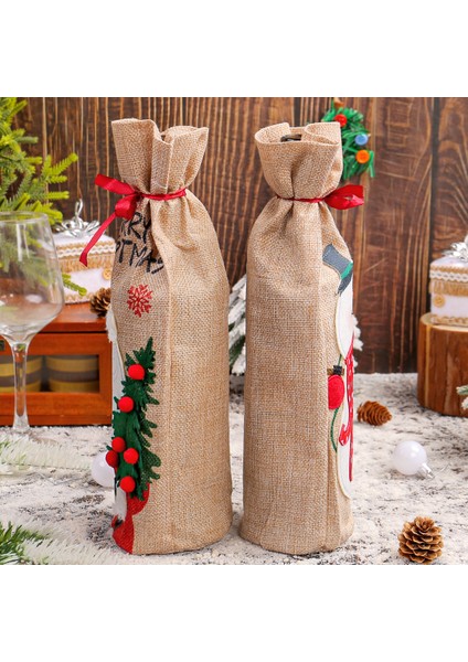 Noel Kırmızı Şarap Torbaları Noel Süsleri (Yurt Dışından) fırsatları