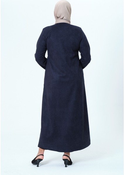 Aslıcan Kadın Büyük Beden Süet Kumaş Mevsimlik Ferace/pardesü