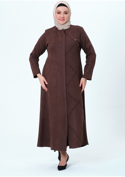Aslıcan Kadın Büyük Beden Süet Kumaş Mevsimlik Ferace/pardesü modelleri