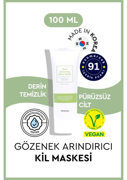 Pore Clearing Clay Mask 100ml - Gözenek Temizliğine Özel Kil Maskesi