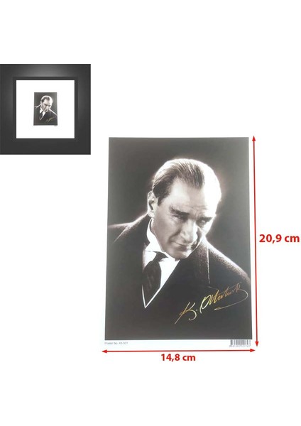 10 Adet Kemal Atatürk Poster A5 Küçük Poster (Ebat: 20,9 cm x 14,8 Cm) fiyatları