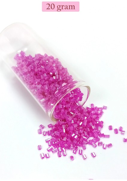 Litaetrend Kesme Cam Boncuk 2mm - 20 Gram - Şeffaf Fuşya -BNC315