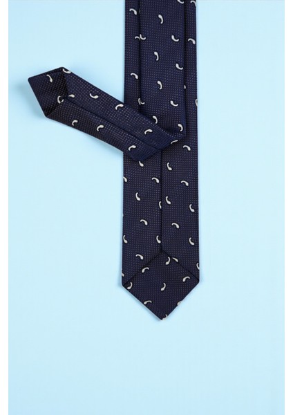 Slim Damla Desen Koyu Lacivert Kravat & Mendil modelleri