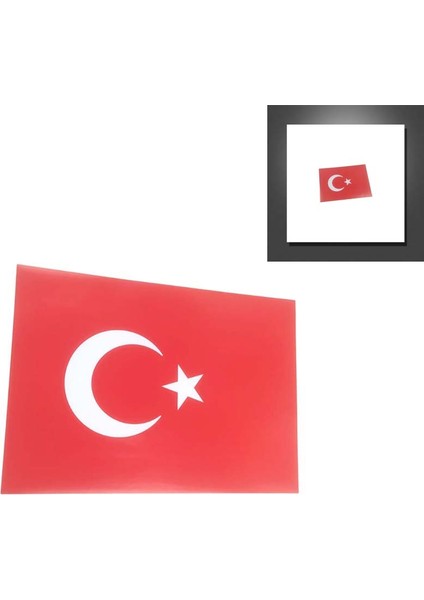 10 Adet Türk Bayrağı Sticker A4 Etiket (Ebat: 29,7 cm x 21 Cm)