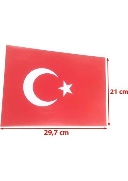 10 Adet Türk Bayrağı Sticker A4 Etiket (Ebat: 29,7 cm x 21 Cm) fiyatları