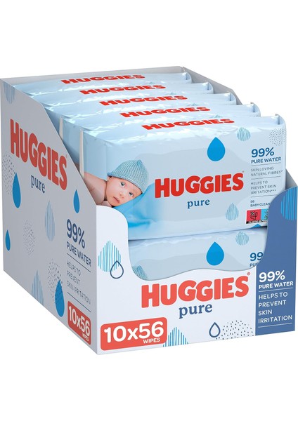 Huggies Saf, Hassas Bebek Islak Mendil,%99 Su, 10 x 56 Bez, Aylık Kutu modelleri