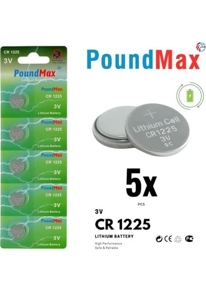 1225 CR1225 DL1225 3 V Lityum Düğmeli Piller (5&apos;li Paket) fiyatları