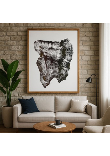 Ağaç Yaş Halkası Baskı Çalışması Poster Tablo Resim Sanat Wood Art